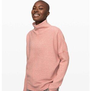 Lululemon Along the Way Mock Neck Long Sleeve Heathered Copper Clay